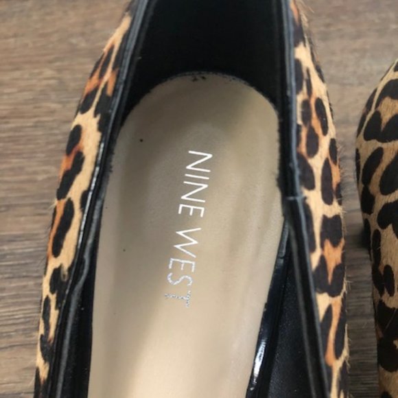 Nine West Faux Fur Leopard Print Pumps - Picture 6 of 7